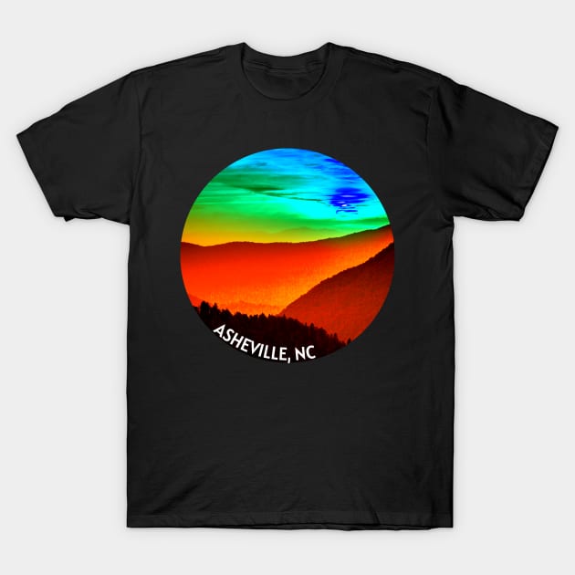 Asheville, NC Sunset Blue Ridge Mountains T-Shirt by nonbeenarydesigns